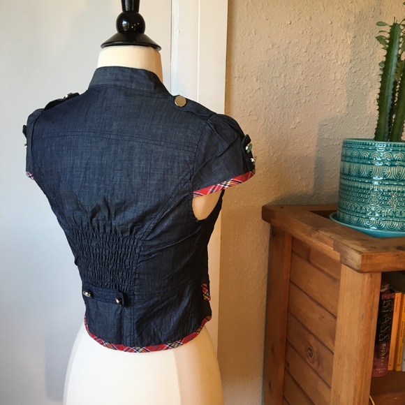 Denim Vest with Zip - Picture 5 of 8